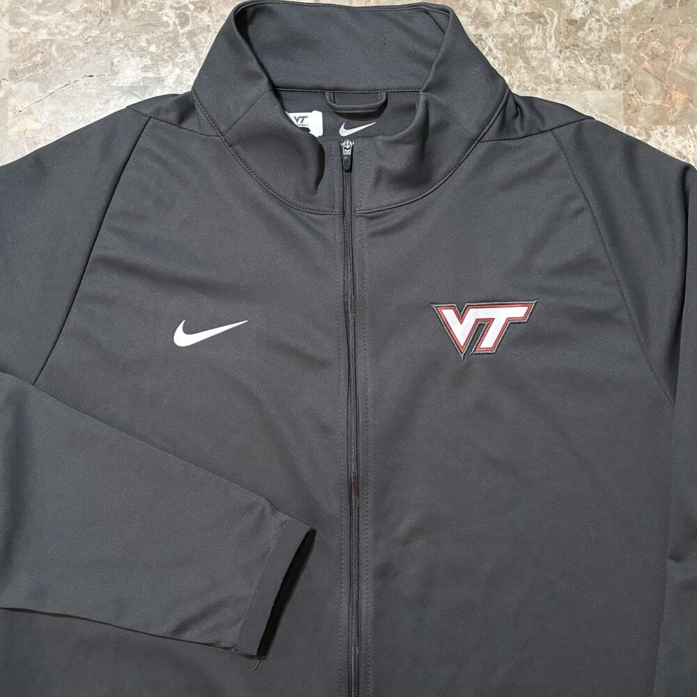 Nike Virginia Tech Hokies Jacket Mens XL Grey Full Zip Coach Football Stadium